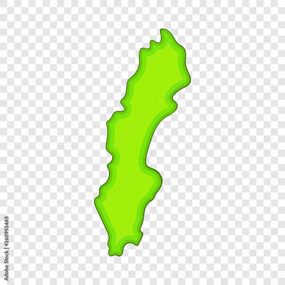 Poster sweden map icon in cartoon style isolated on background for any web design