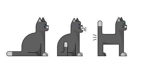 Dark gray cats.