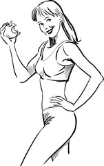 Woman with apple