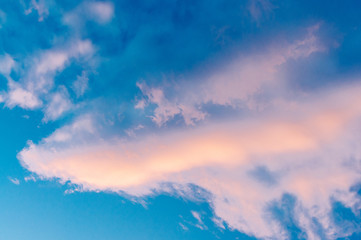Fototapeta na wymiar Photo of the blue sky with fluffy clouds