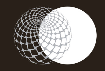 graphic eclipse square swirl pattern sphere silver shades