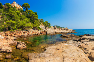 Obraz premium Costa Brava nature sea landscape on clear day