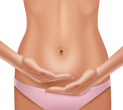 Woman's hands on belly