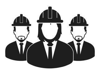 Engineer Team Icon. Flat style vector EPS.