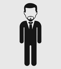 Standing Corporate Man Icon. Flat style vector EPS.