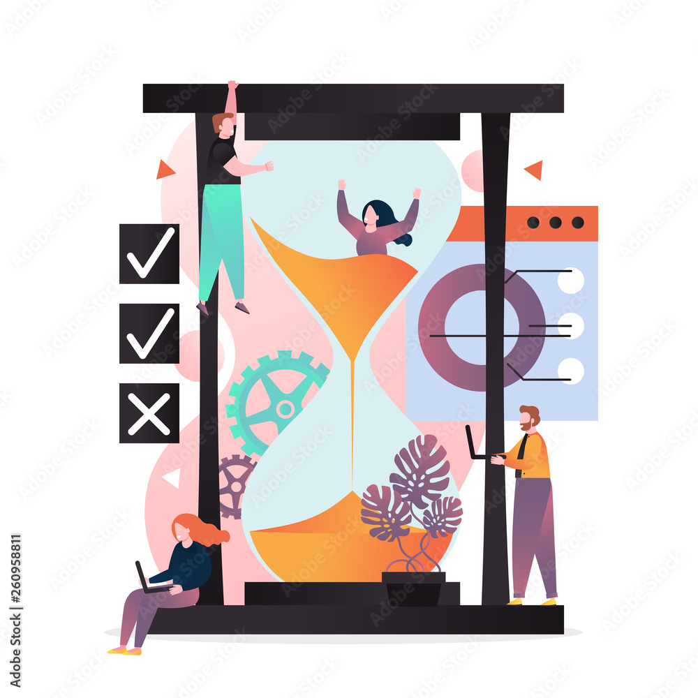 Poster time management vector concept for web banner, website page