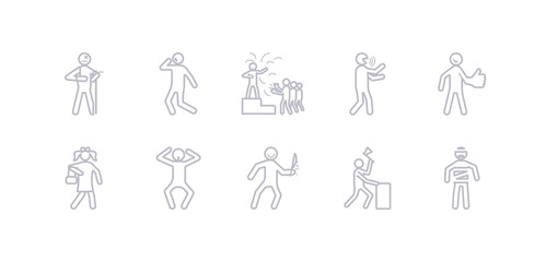 simple gray 10 vector icons set such as sick human, awesome human, awful human, bad beautiful better blah editable vector icon pack