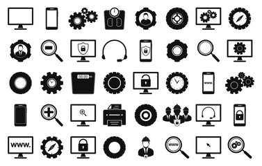 Technology icon set. Flat style vector EPS.