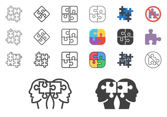 Puzzle Icons Set.