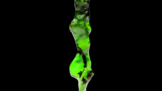 Green avocado oil pouring, Alpha Channel
