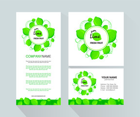 Fototapeta na wymiar Template for brand Lime fresh fruit company, factory of fresh juices, shop, bar. Design element for business card, banner, template, brochure template.