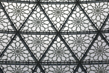 Fototapeta premium seamless mosaic white tiled arabic pattern