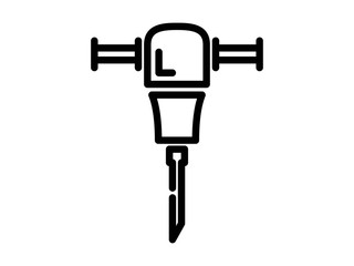 drill machine line vector icon