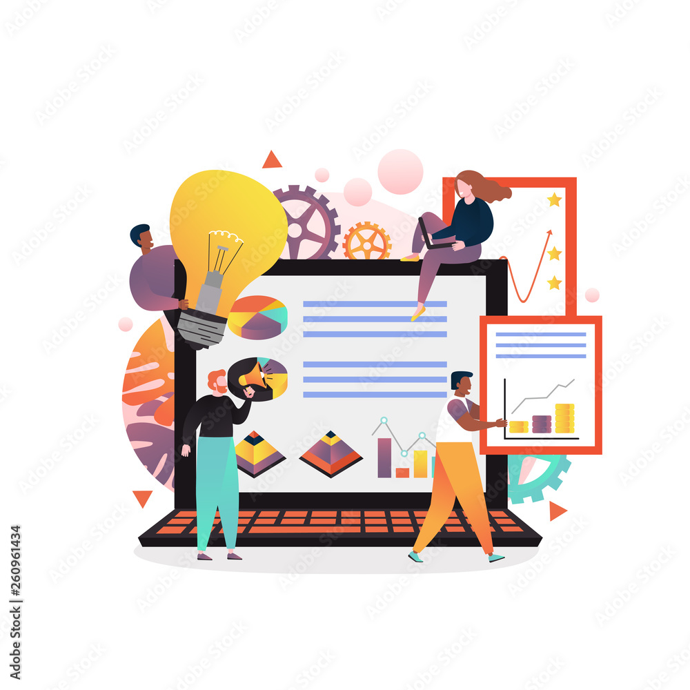 Poster workflow process vector concept for web banner, website page