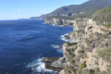 Fototapeta na wymiar Sea Cliffs at Tasman National Park Tasman Peninsula Peninsula Tasmania Australia