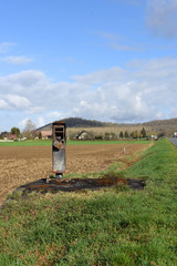 The violent destruction of speed radar, South of France, Europe