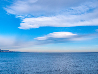 Paisaje marino con nubes. Delta del Ebro