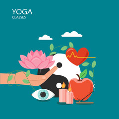 Yoga classes vector flat style design illustration