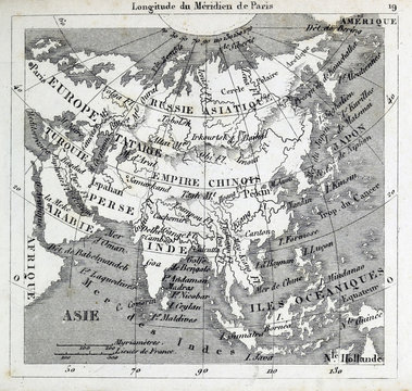 Old map. Engraving image