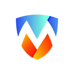 Letter M Shield Logo Vector