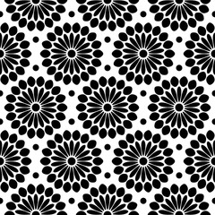 Endlosmuster Abstrakte Blumen Schwarz/Weiß © Jan Engel