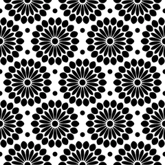 Endlosmuster Abstrakte Blumen Schwarz/Weiß © Jan Engel