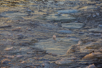 spring sunset sky weather walk city architecture boat snow melting people buildings constructions light 