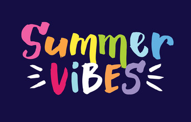 Naklejka na ściany i meble Hand drawn doodle lettering poster - Summer vibes