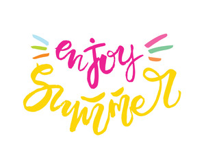 Hand drawn doodle lettering poster - Summer vibes