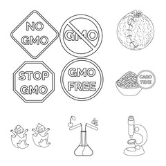 Vector design of genetic and science logo. Collection of genetic and organic vector icon for stock.