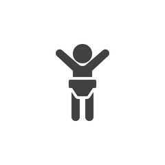 Baby with diaper vector icon. filled flat sign for mobile concept and web design. Mother room glyph icon. Symbol, logo illustration. Pixel perfect vector graphics