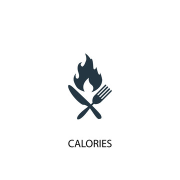 Calories Icon. Simple Element Illustration. Calories Concept Symbol Design. Can Be Used For Web And Mobile.