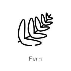 outline fern vector icon. isolated black simple line element illustration from nature concept. editable vector stroke fern icon on white background
