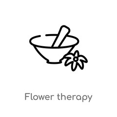 outline flower therapy vector icon. isolated black simple line element illustration from nature concept. editable vector stroke flower therapy icon on white background