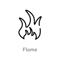 outline flame vector icon. isolated black simple line element illustration from nature concept. editable vector stroke flame icon on white background
