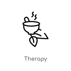 outline therapy vector icon. isolated black simple line element illustration from nature concept. editable vector stroke therapy icon on white background