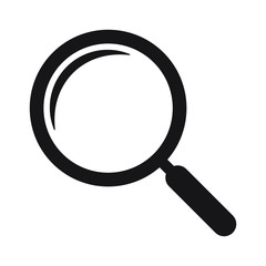 Magnifying glass icon, vector magnifier or loupe sign. Search icon.