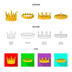 Isolated object of medieval and nobility sign. Set of medieval and monarchy stock symbol for web.