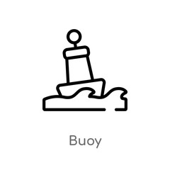 outline buoy vector icon. isolated black simple line element illustration from nautical concept. editable vector stroke buoy icon on white background