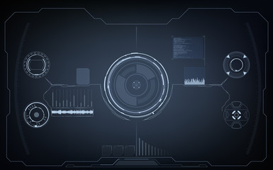 Sci-Fi Futuristic Glowing HUD Display. Vitrual Reality Technology Screen