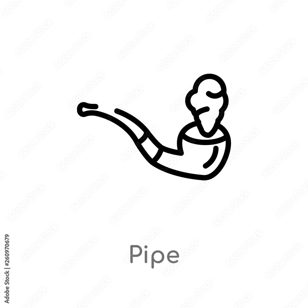 Poster outline pipe vector icon. isolated black simple line element illustration from nautical concept. edi
