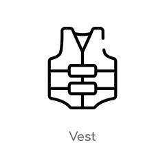 outline vest vector icon. isolated black simple line element illustration from nautical concept. editable vector stroke vest icon on white background