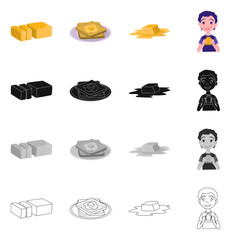 Vector design of creamy and product icon. Collection of creamy and farm stock symbol for web.