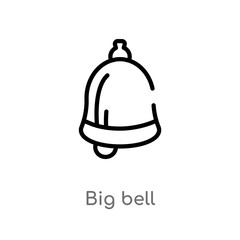 Fototapeta premium outline big bell vector icon. isolated black simple line element illustration from nautical concept. editable vector stroke big bell icon on white background