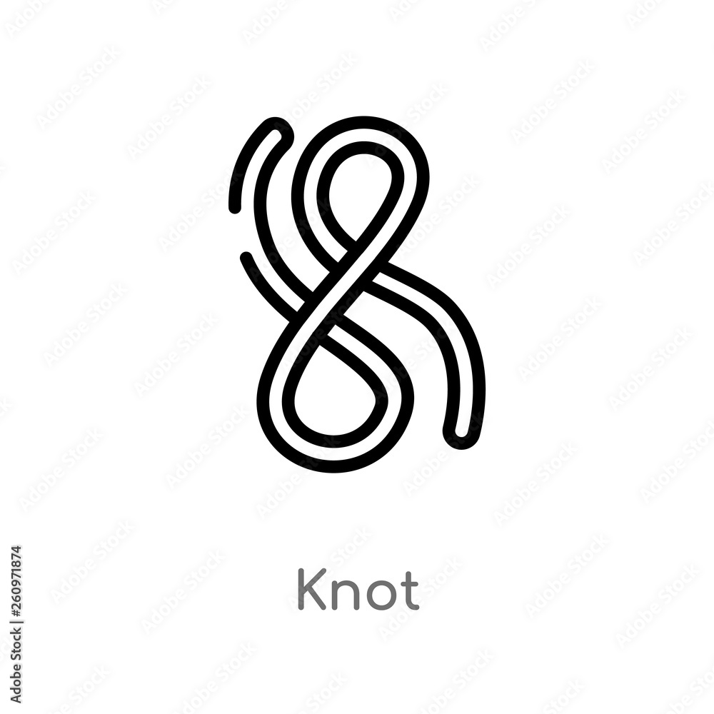 Poster outline knot vector icon. isolated black simple line element illustration from nautical concept. edi
