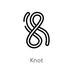 Obraz premium outline knot vector icon. isolated black simple line element illustration from nautical concept. editable vector stroke knot icon on white background