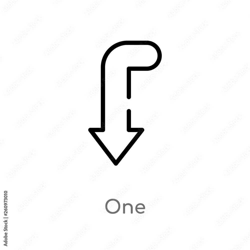 Poster outline one vector icon. isolated black simple line element illustration from orientation concept. e