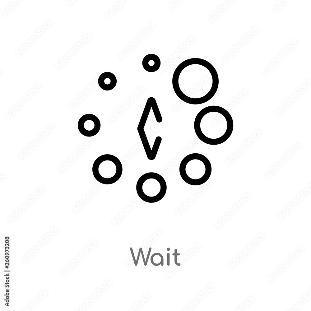 Poster outline wait vector icon. isolated black simple line element illustration from orientation concept. 