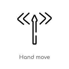 outline hand move vector icon. isolated black simple line element illustration from orientation concept. editable vector stroke hand move icon on white background