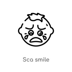 outline sca smile vector icon. isolated black simple line element illustration from other concept. editable vector stroke sca smile icon on white background